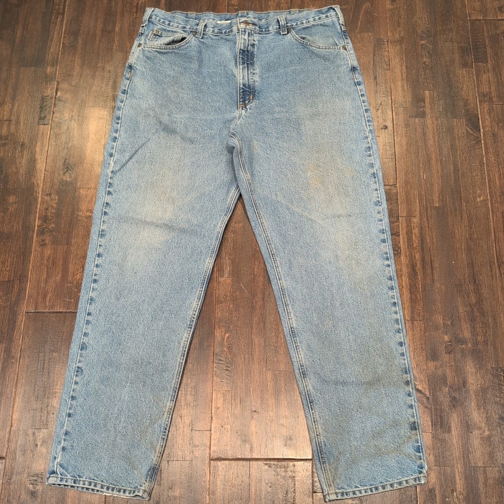 Carhartt B17‎ Straight Leg Jeans Mens 40x33 Stone Wash Denim Distressed Work Y2K